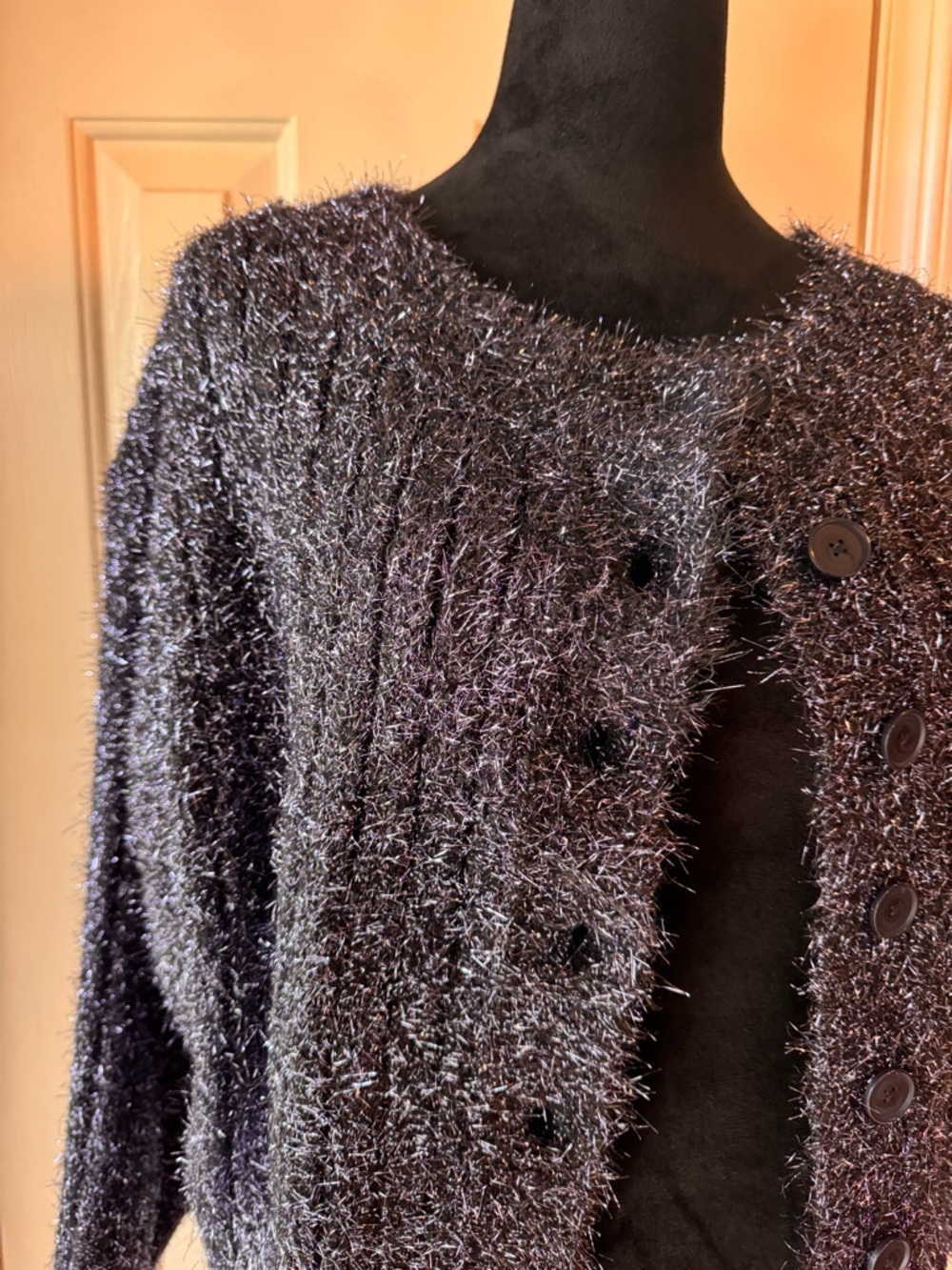 Anthropologie Boat Neck Tinsel Cardigan Sweater - Navy - sz Medium - NWT - Picture 7 of 16